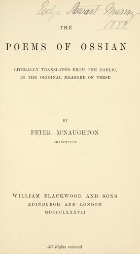 Cover for The poems of Ossian