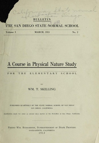 Cover for A course in physical nature study for the elementary school