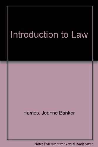 Cover for Introduction to Law, Reprint