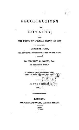 Cover for Recollections of royalty