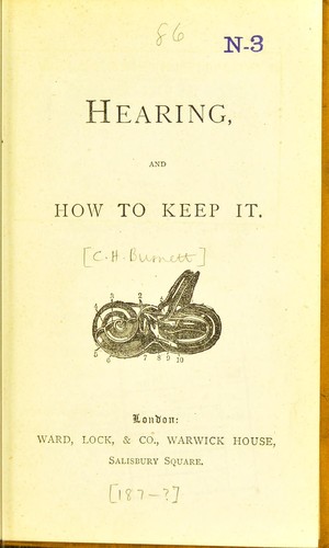Cover for Hearing and how to keep it