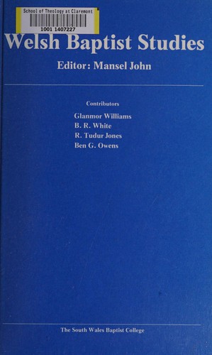 Cover for Welsh Baptist studies