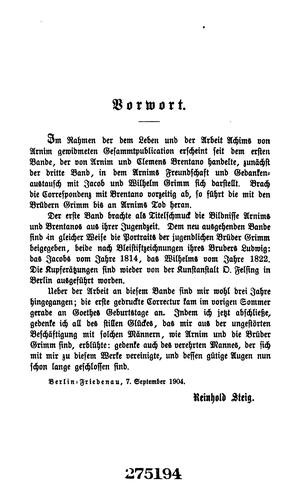 Cover for Achim von Arnim und die ihm nahe standen...