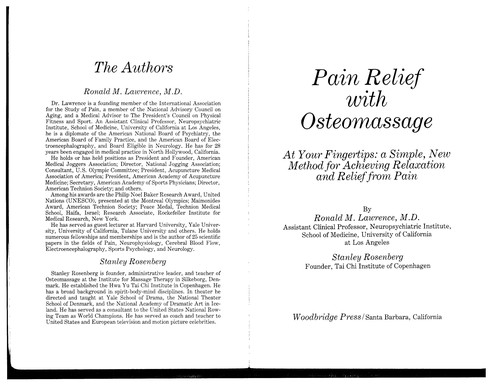 Cover for Pain relief with osteomassage
