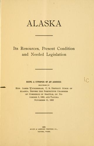 Cover for Alaska, its resources