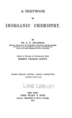 Cover for A text-book of inorganic chemistry