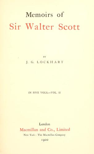 Cover for Memoirs of Sir Walter Scott