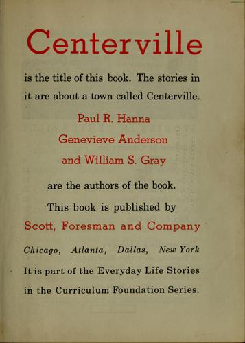 Cover for Centerville is the title of this book