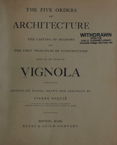 Cover for The five orders of architecture