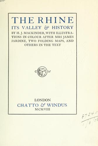 Cover for The Rhine, its valley and history