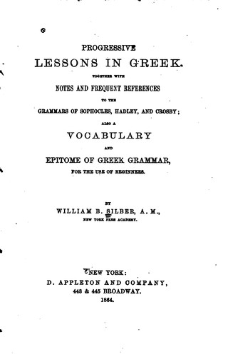 Cover for Progressive lessons in Greek.
