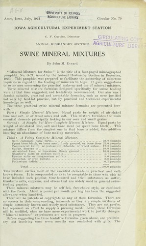 Cover for Swine mineral mixtures