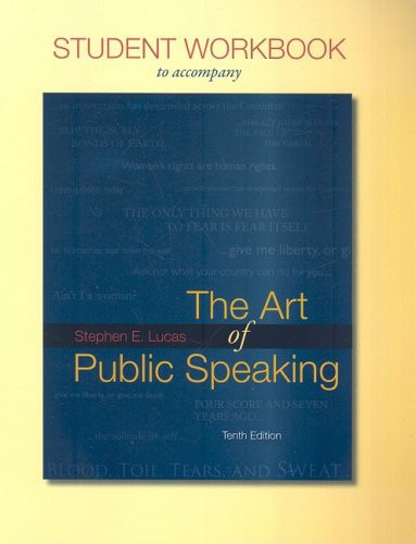 Cover for Student Workbook for use with The Art of Public Speaking