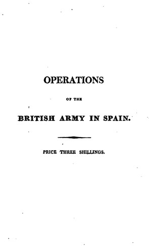Cover for Operations of the British Army in Spain: Involving Broad Hints to the Commissariat, and Board of ...