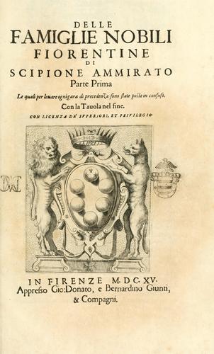 Cover for Delle famiglie nobili fiorentine