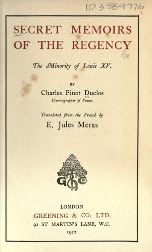 Cover for Secret memoirs of the regency