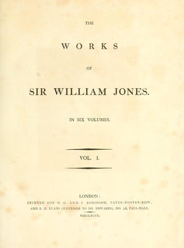 Cover for works of Sir William Jones.