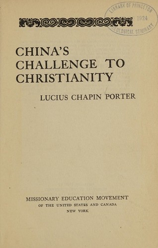 Cover for China's challenge to Christianity