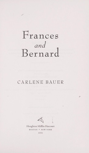 Cover for Frances and Bernard
