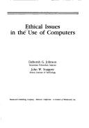 Cover for Ethical issues in the use of computers