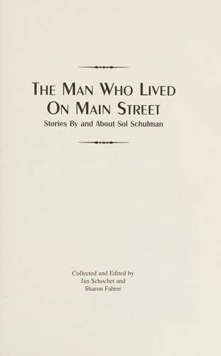 Cover for The man who lived on Main Street