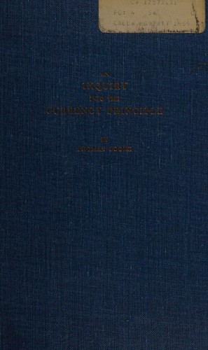 Cover for An Inquiry into the currency principle 