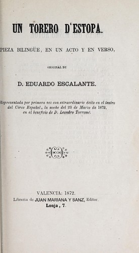 Cover for Un torero d'estopa