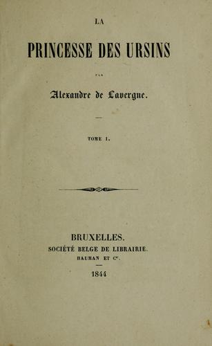 Cover for La princesse des ursins