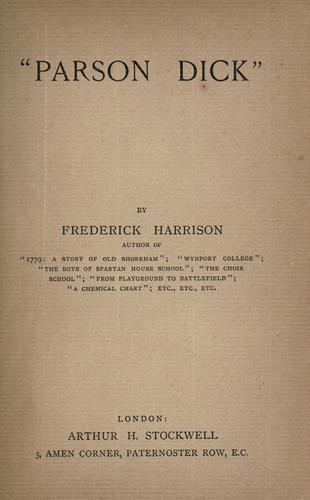 Cover for Parson Dick.