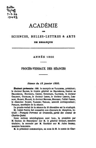 Cover for Procès-verbaux et mémoires