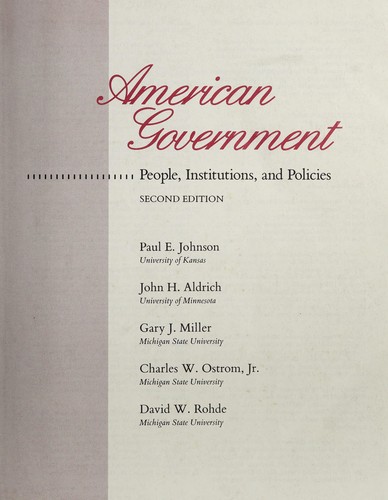 Cover for American government