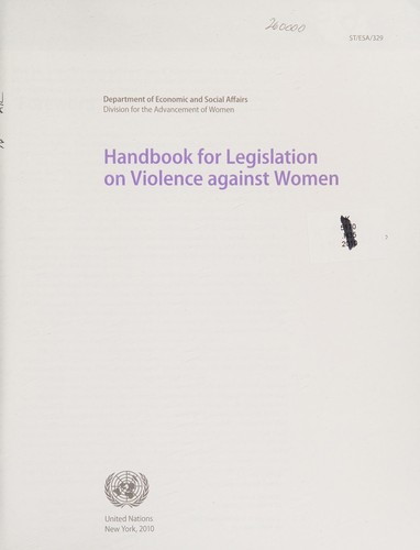 Cover for Handbook for legislation on violence against women