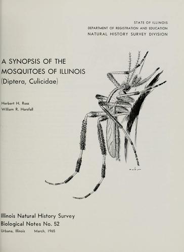 Cover for A synopsis of the mosquitoes of Illinois (Diptera, Culicidae)