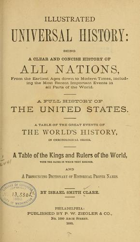 Cover for Illustrated universal history: being a clear and concise history of all nations