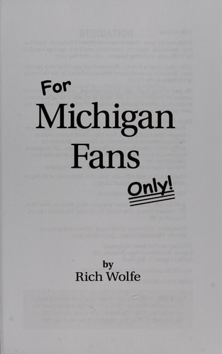Cover for For Michigan fans only!