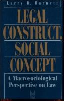 Cover for Legal construct, social concept