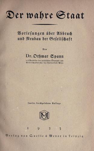 Cover for wahre Staat