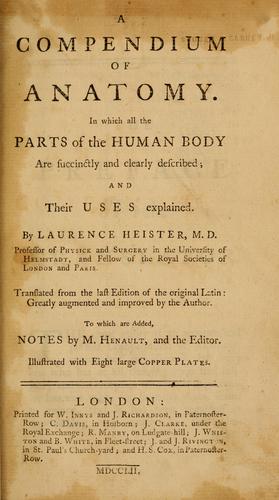 Cover for A compendium of anatomy