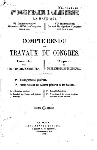 Cover for Compte-rendu des travaux du congrès: Bericht über die congressarbeiten ...