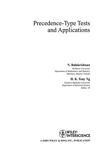 Cover for Precedence-type tests and applications