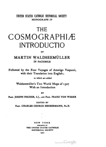 Cover for The Cosmographiæ introductio of Martin Waldseemüller in facsimile