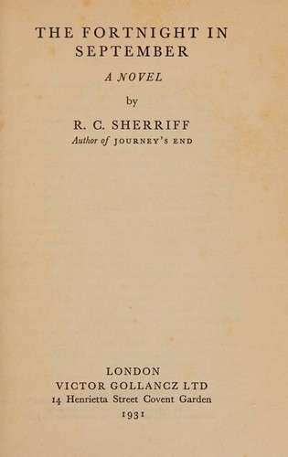 Cover for The fortnight in September,