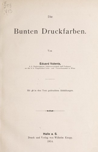 Cover for Die bunten Druckfarben