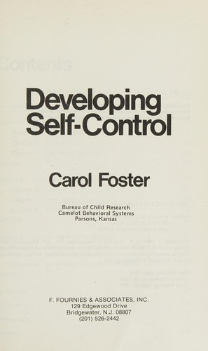 Cover for Developing Self-Control