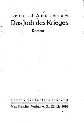 Cover for Das Joch des Krieges: Roman