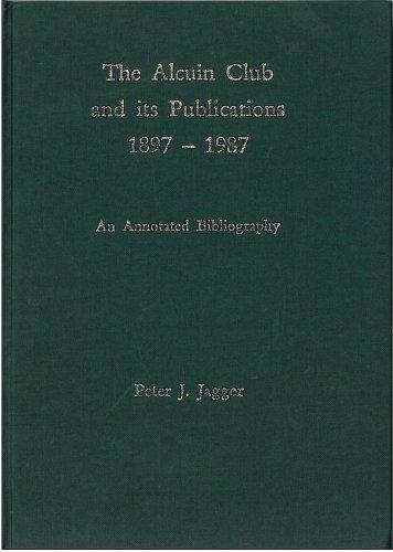 Cover for The Alcuin Club and its publications, 1897-1987