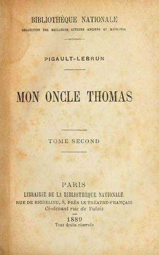 Cover for Mon oncle Thomas