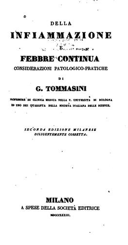 Cover for Della infiammazione e febbre continua: considerazioni patologico-pratiche