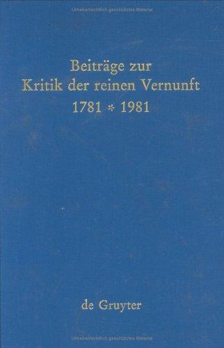 Cover for Beiträge zur Kritik der reinen Vernunft, 1781-1981