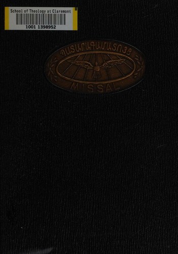 Cover for The missal, or, The divine liturgy according to the rite of the Church of Armenia